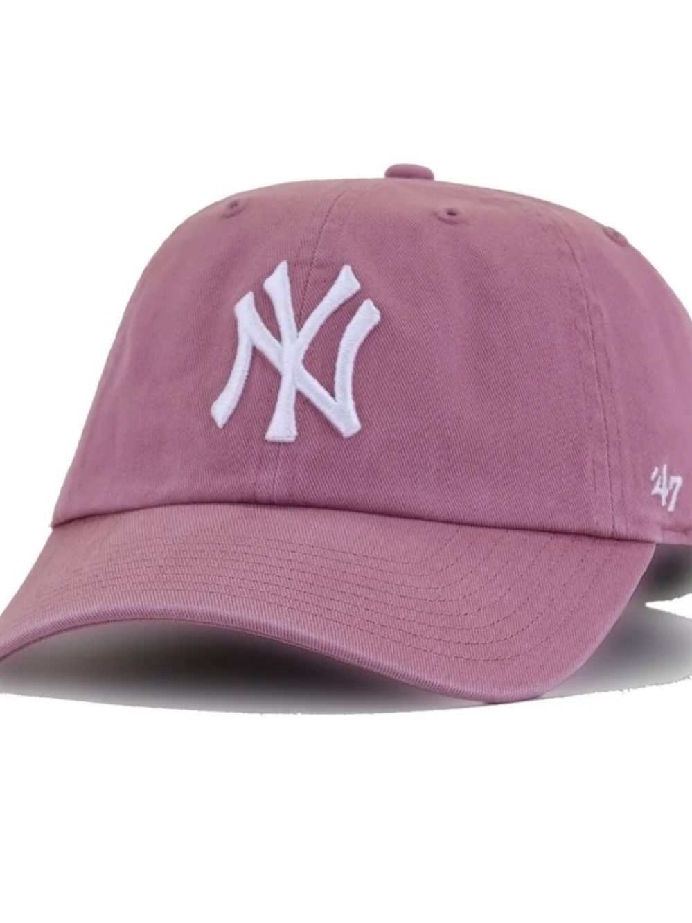 47 Brand Kids Pink NY Baseball Cap with White Logo